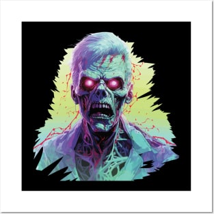 Holographic Halloween Zombie Posters and Art